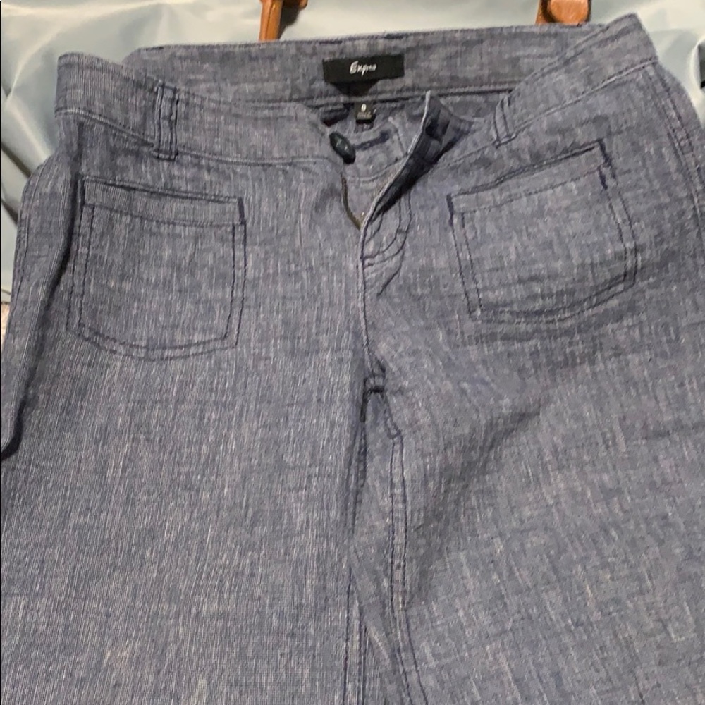 Express chambray fit and flare pants